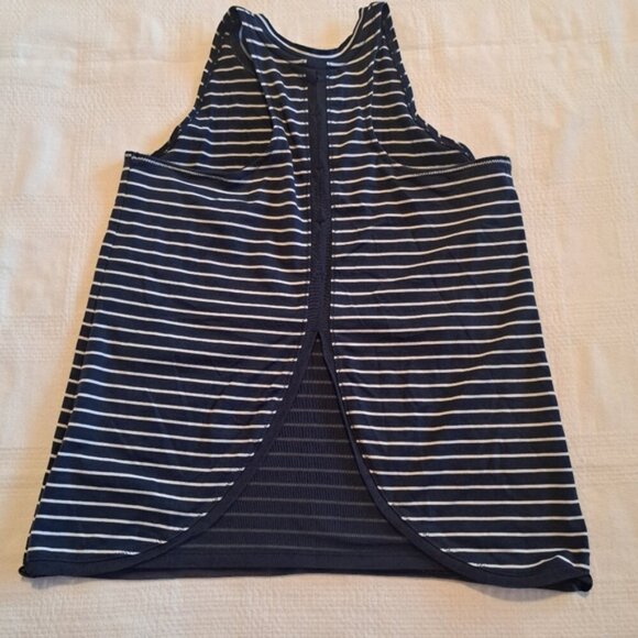 Athleta Girl girls size XL or 14 blue & white striped racer back tank top EUC - Picture 2 of 4